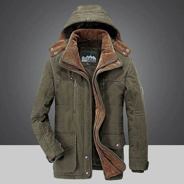 Veste d'hiver chaude à capuche pour hommes - doublure épaisse et coupe-vent