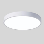 Plafonnier LED rond moderne blanc, éclairage intérieur, design minimaliste, idéal pour salon, chambre, cuisine, économie d'énergie, décoration.