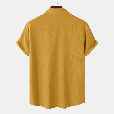 Camisas de lino de manga corta Camisas de hombre