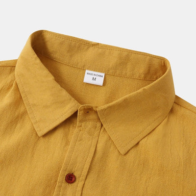 Camisas de lino de manga corta Camisas de hombre
