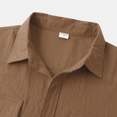 Camisas de lino de manga corta Camisas de hombre