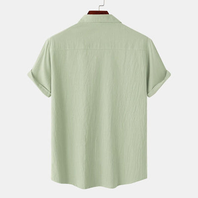 Camisas de lino de manga corta Camisas de hombre