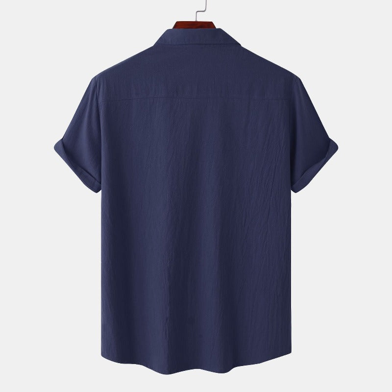 Camisas de lino de manga corta Camisas de hombre