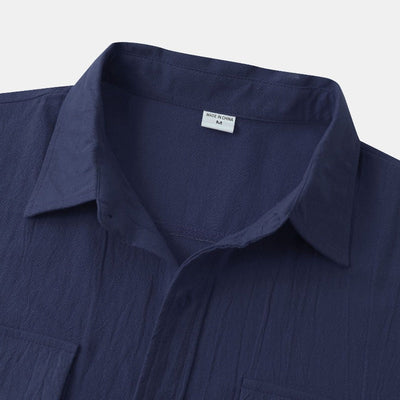 Camisas de lino de manga corta Camisas de hombre
