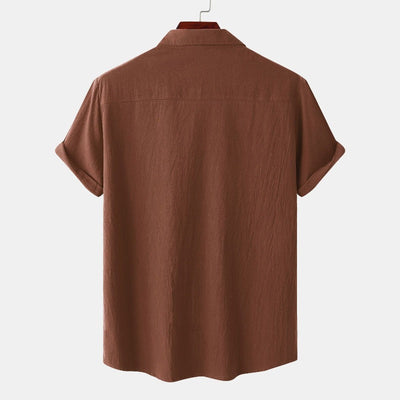 Camisas de lino de manga corta Camisas de hombre