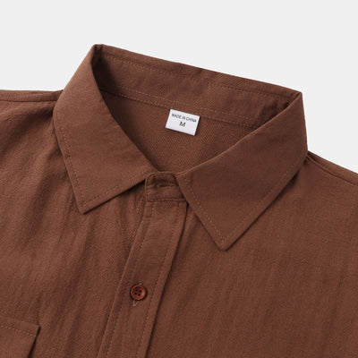 Camisas de lino de manga corta Camisas de hombre