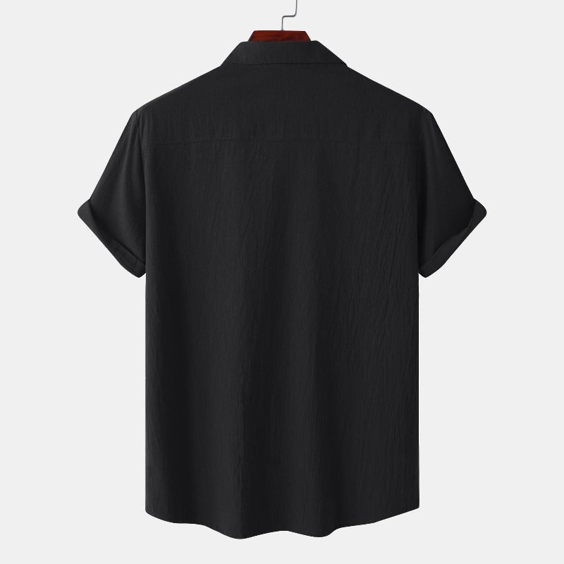 Camisas de lino de manga corta Camisas de hombre