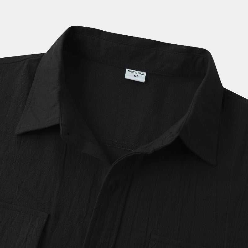 Camisas de lino de manga corta Camisas de hombre