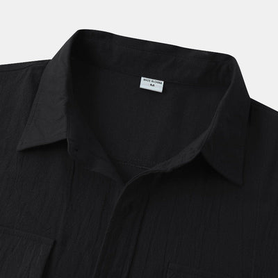 Camisas de lino de manga corta Camisas de hombre