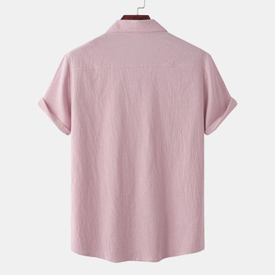 Camisas de lino de manga corta Camisas de hombre