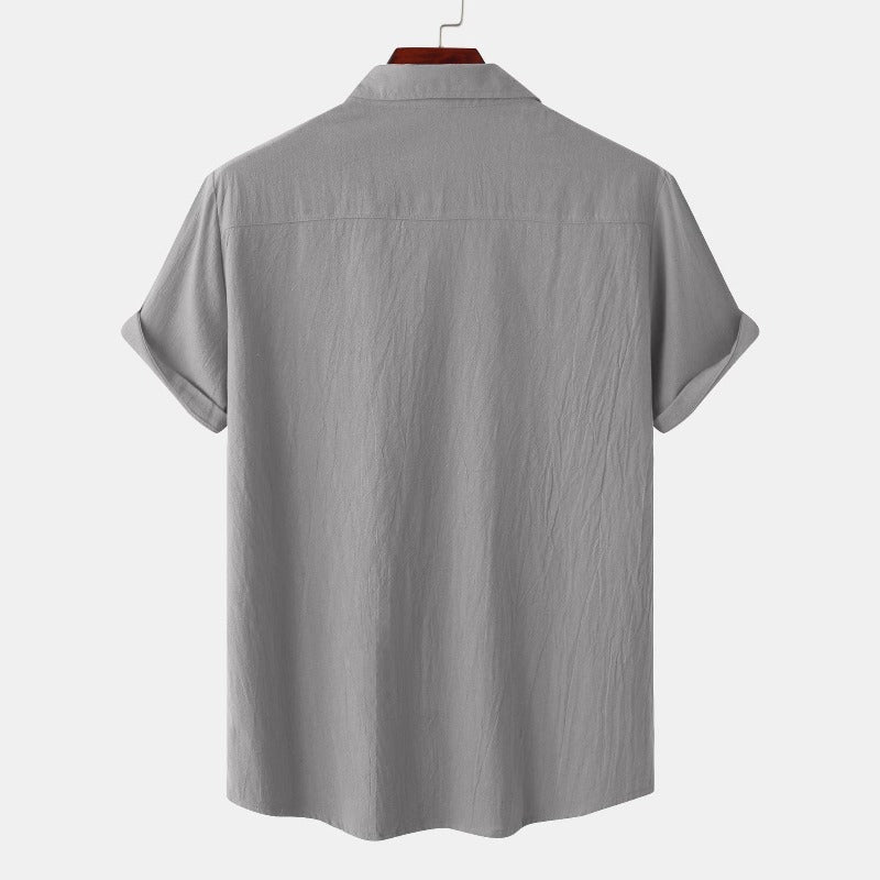 Camisas de lino de manga corta Camisas de hombre