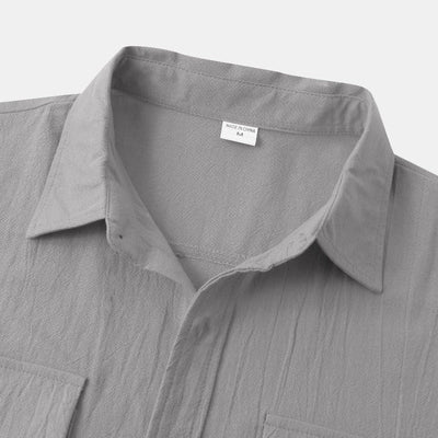 Camisas de lino de manga corta Camisas de hombre