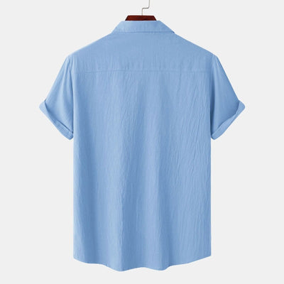 Camisas de lino de manga corta Camisas de hombre