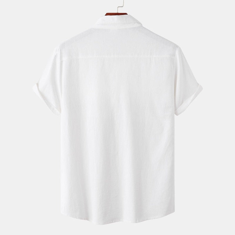 Camisas de lino de manga corta Camisas de hombre