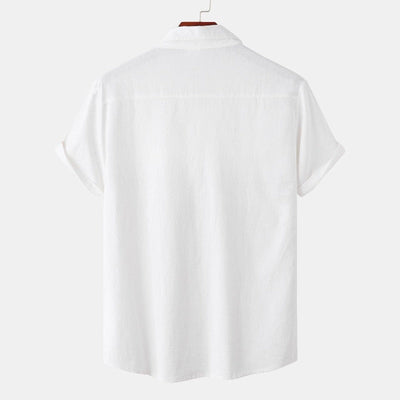 Camisas de lino de manga corta Camisas de hombre