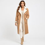 Lang vest til kvinder med fleecefor og Teddy-krave | Klassisk design | Varm og elegant komfort