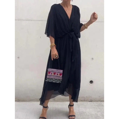 Vestido de mujer con escote en V | Elegante gasa