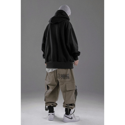 Sudadera con capucha extragrande y cuello doble para hombre | Cómoda