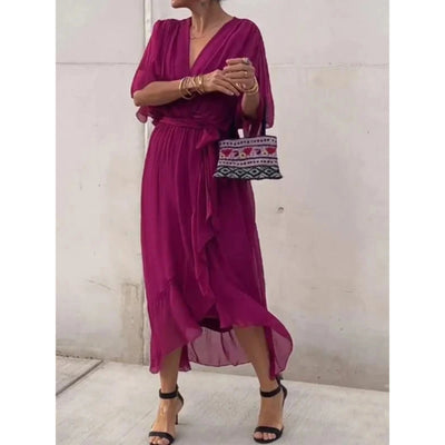 Vestido de mujer con escote en V | Elegante gasa