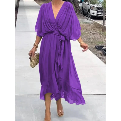 Vestido de mujer con escote en V | Elegante gasa