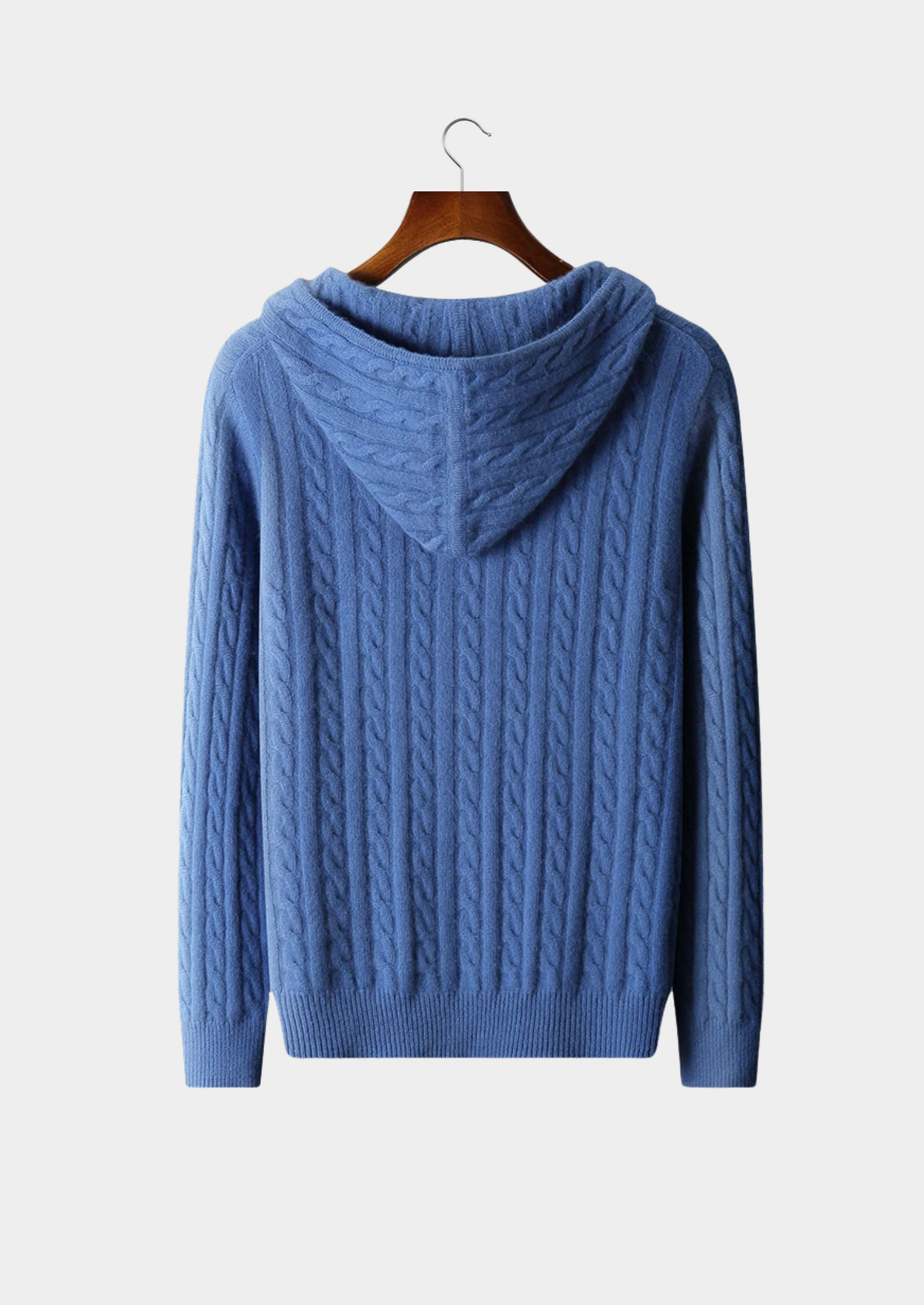 100% Cashmere Cable Knit Zip-Up Hoodie