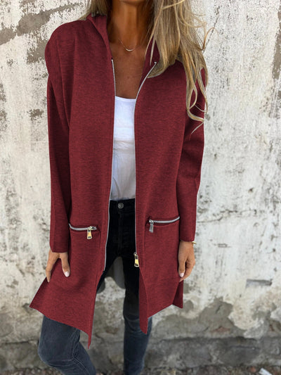 Gilet Longue Femme Effen Kleuren - Angelique