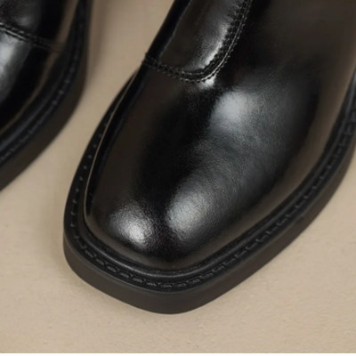 Botines de tacón cuadrado y punta cuadrada para mujer