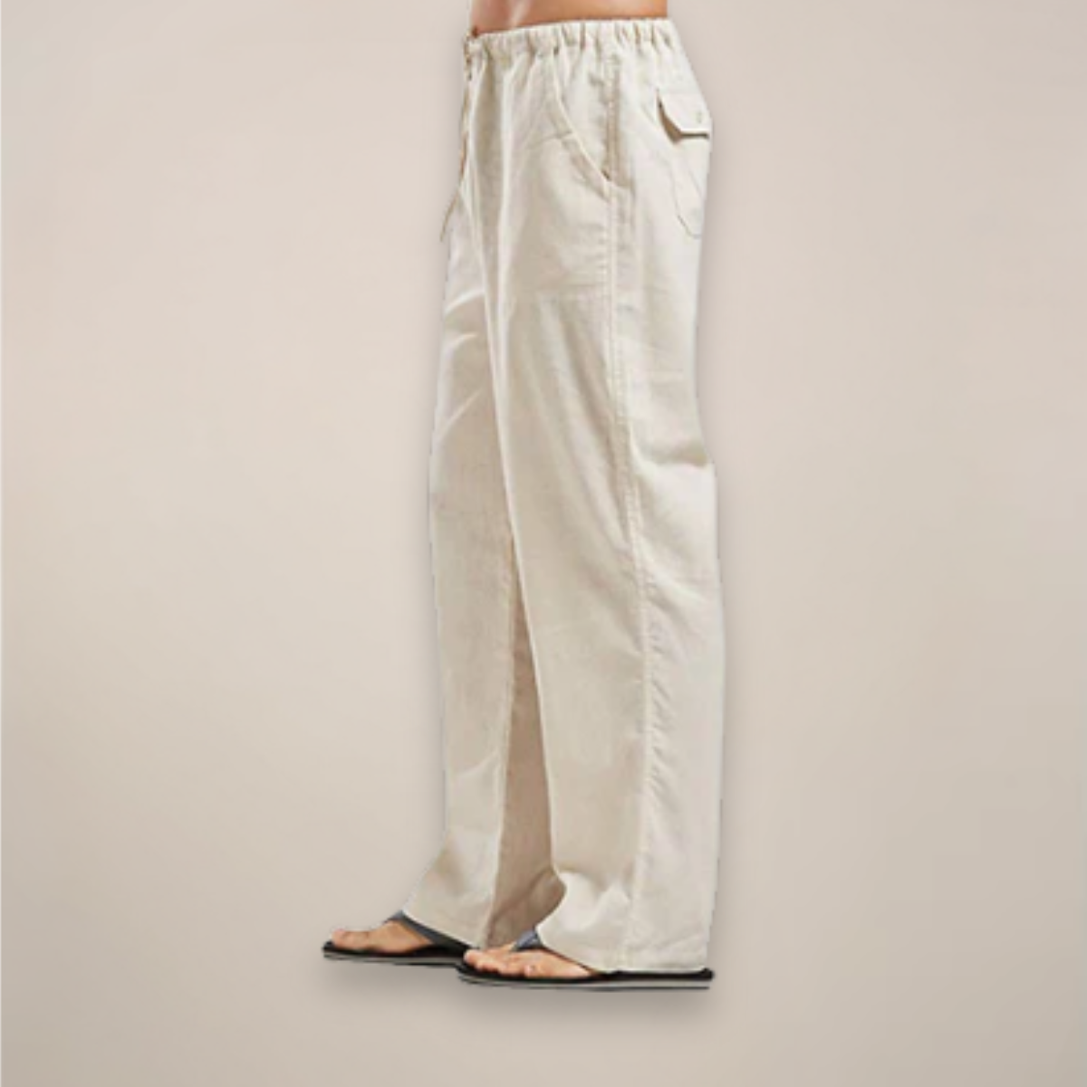 Pantalones de lino para hombre: lino ligero, transpirable y cómodo para el verano.