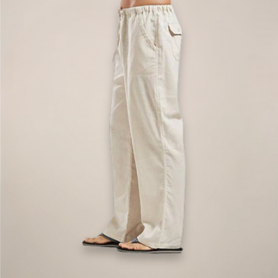 Pantalones de lino para hombre: lino ligero, transpirable y cómodo para el verano.