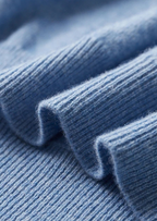 Kortærmet blå strikket polo til mænd