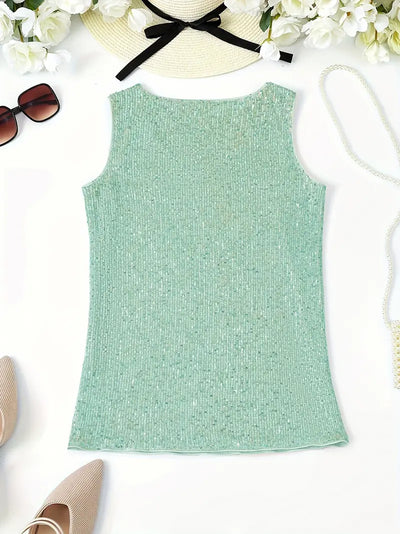 HAWA | Top con scollo a V e paillettes