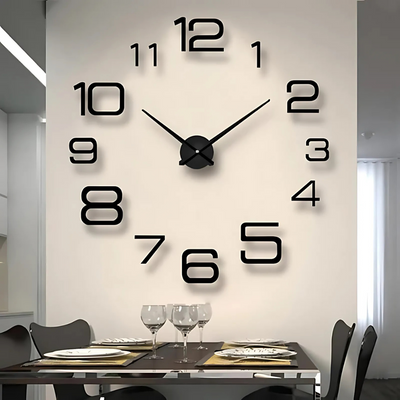 Chrona - Reloj de pared grande negro