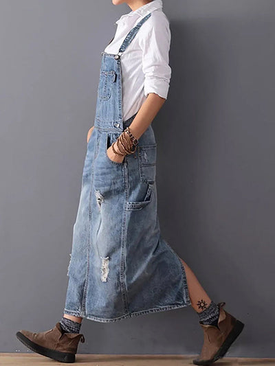 SEVERINE | Vestido vaquero tipo gabardina con abertura - Atemporal y duradero
