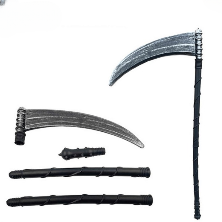 Grimora Set | Halloween pelerini aksesuarları, iskelet maskeleri ve orak