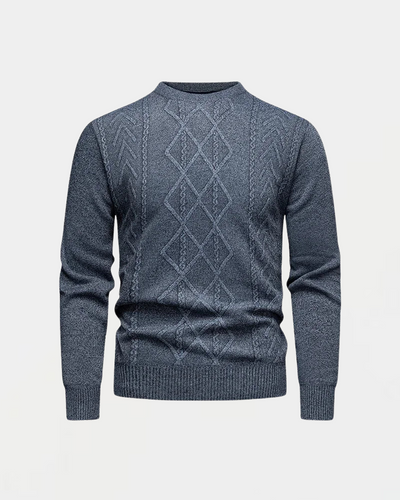 Bărbați - Pulover tricotat cu guler rotund și model diamant