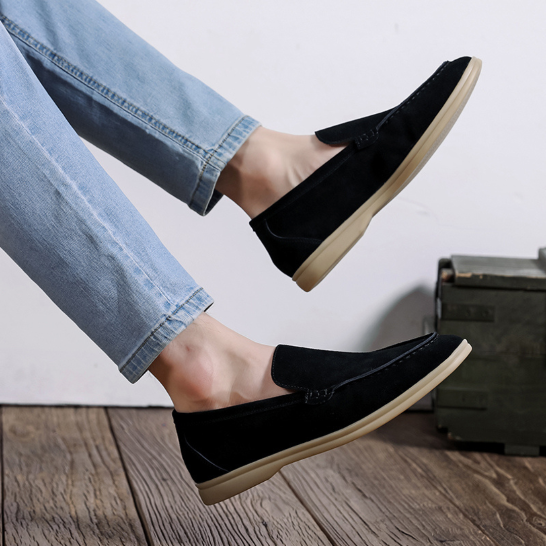 Mocasines exclusivos de ante estilo milanés para hombre