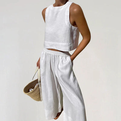 Conjunto de verano de lino para mujer