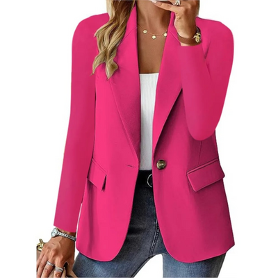 Blazer informal de manga larga con bolsillos ajustados y hebilla para mujer