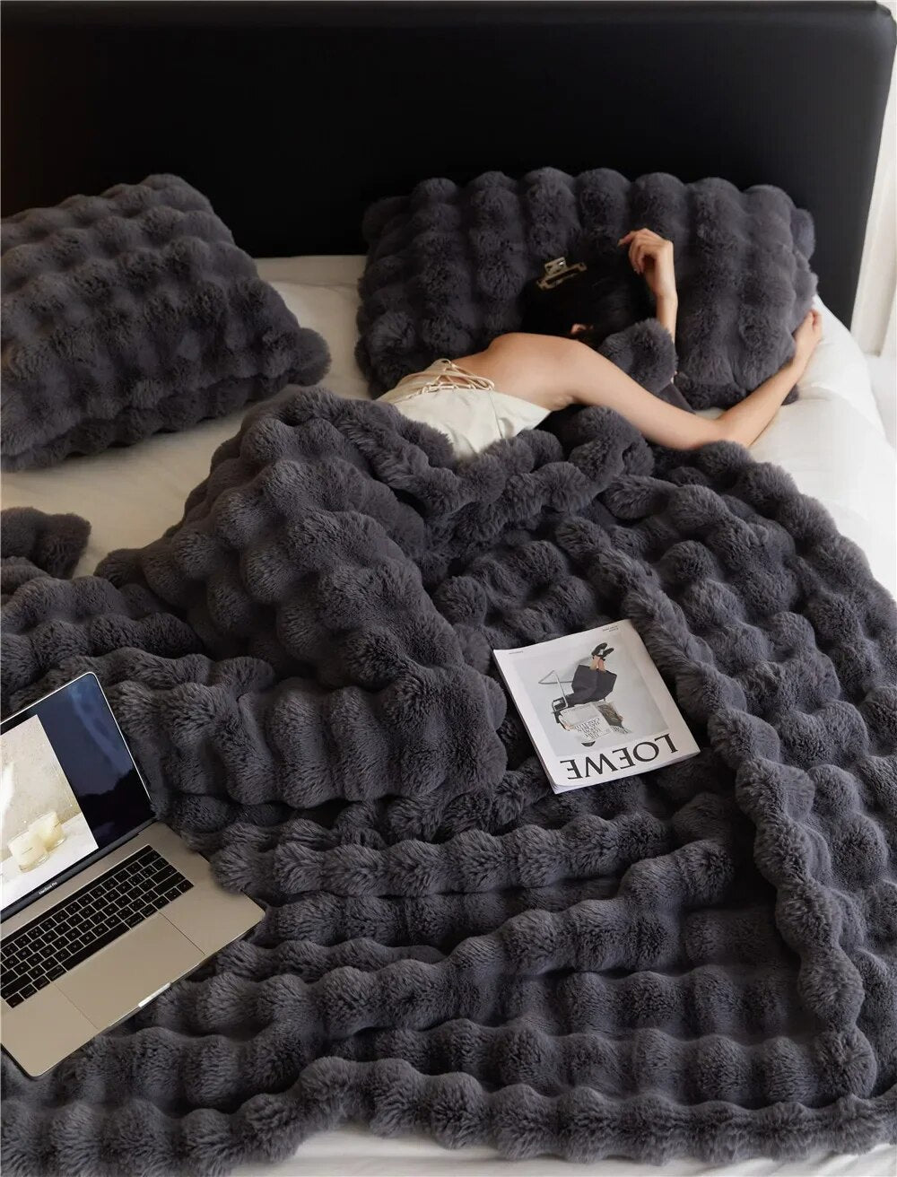 Couverture en laine polaire Douceur Plush Cosy Bed Throw