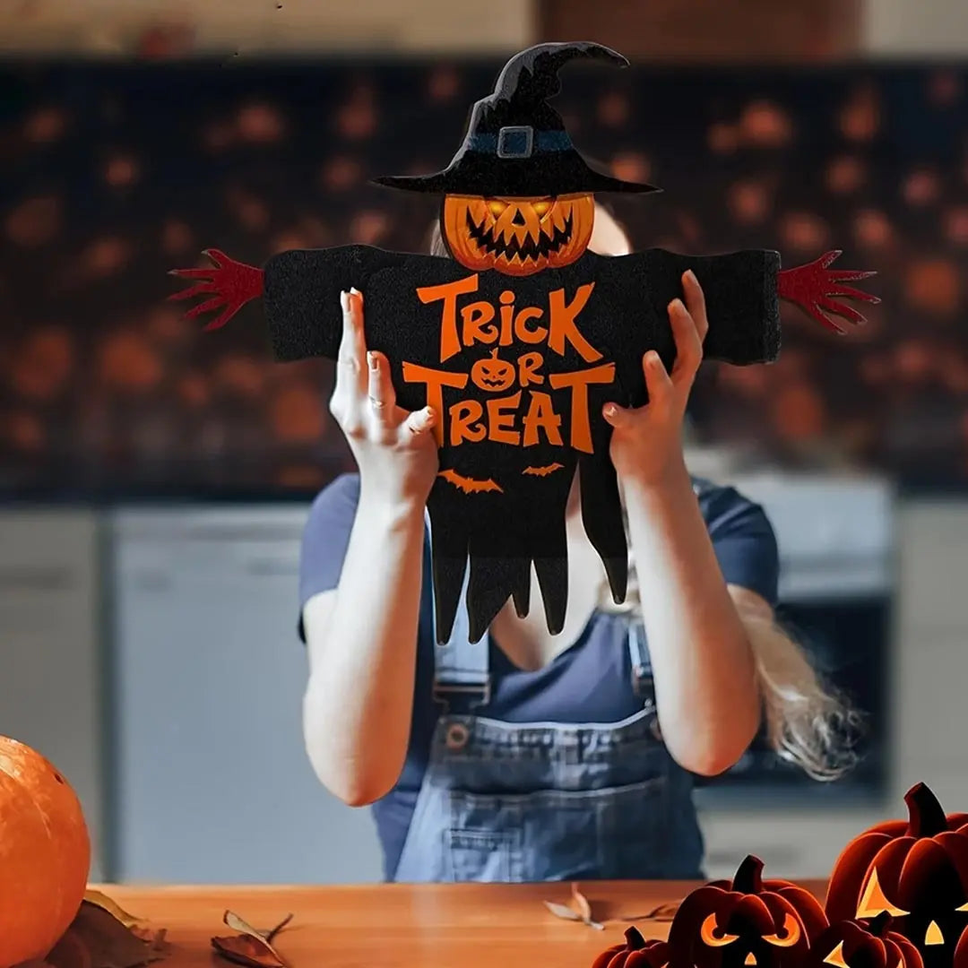 2D Ahşap Halloween Şeker-Şaka Panosu
