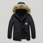 Men's Warm and Thick Parka Comfortable Winter Jacket with Fur Hood