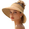 Sombrero de paja plegable para mujer con ala ancha y protección UV