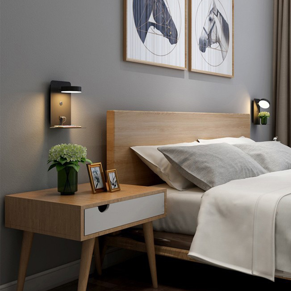 EasyHome | Lámpara LED regulable para dormitorio y cargador de móvil en un solo dispositivo