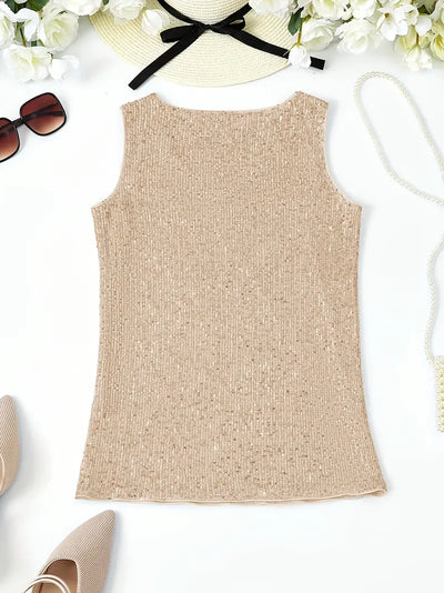 HAWA | Top con scollo a V e paillettes