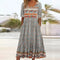 Helga - Robe midi particulière avec col rond