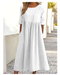 Elégante robe en coton et lin avec poches pratiques