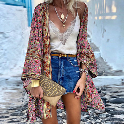 Elegante cárdigan bohemio 