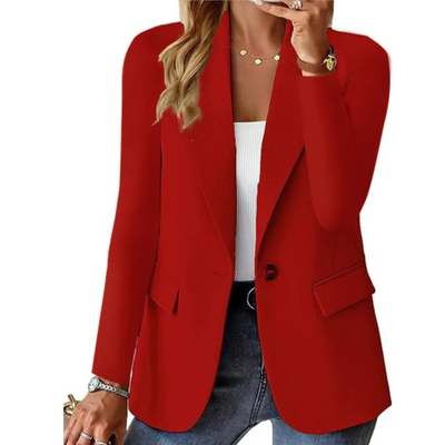 Blazer décontracté à manches longues et poche slim pour femme avec boucle