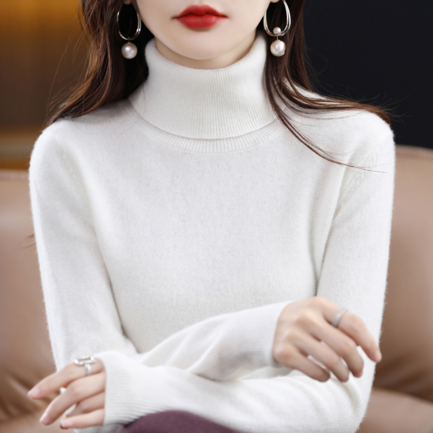 Cachemire de luxe pour femme Pull à col roulé - Elena