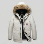 Men's Warm and Thick Parka Comfortable Winter Jacket with Fur Hood